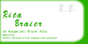 rita braier business card